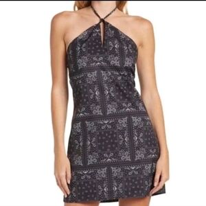Elodie Bandana Paisley Halter Neck Mini Dress